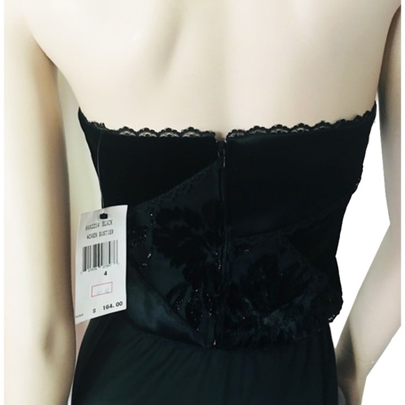 ABS Evening Plush Velvet & Lace Boned Corset Bustier Top Dress Allen Schwarch - Picture 5 of 10